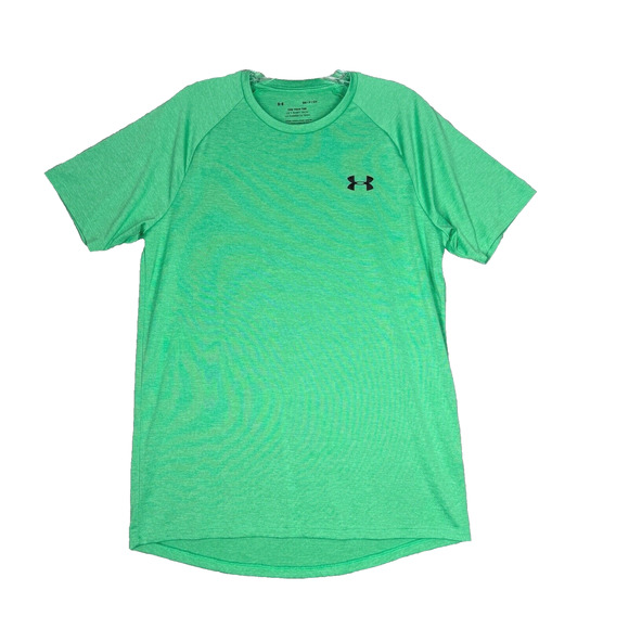 Under Armour Shirt Mens Small Green Loose Tech Tee Heatgear Casual Athleisure - Picture 1 of 6